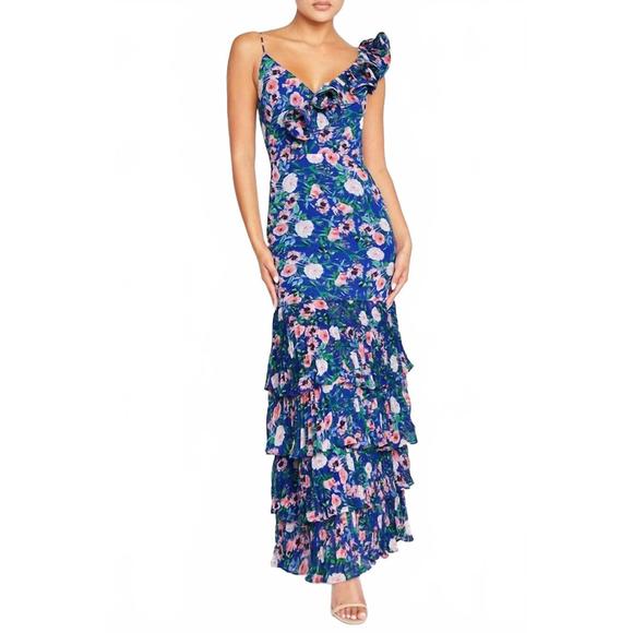 NEW LUXXEL como la floral maxi gown in blue - Picture 1 of 2